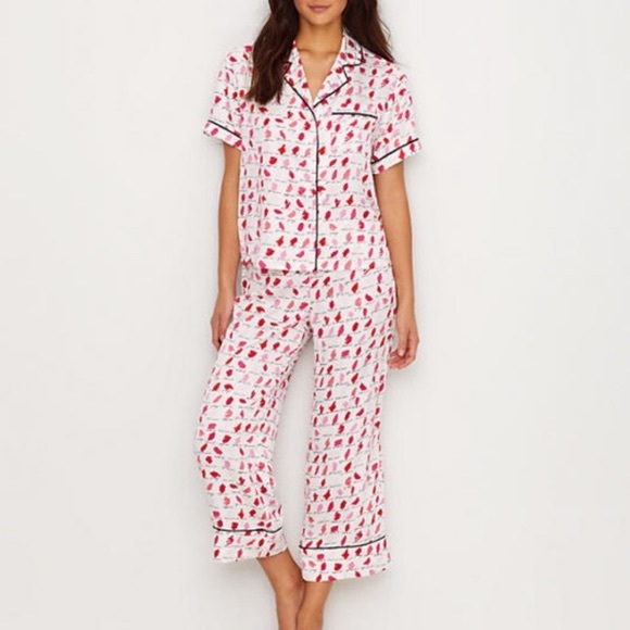 Kate Spade Charmeuse Pj Set Lipstick Sleepwear